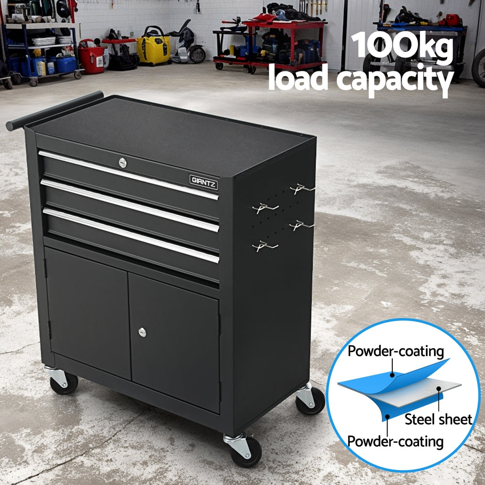 Marlook 3 Drawer Tool Box Chest Cabinet Toolbox Storage Garage Organiser Wheels