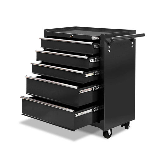 Marlook 5 Drawer Tool Box Cabinet Chest Trolley Box Garage Storage Toolbox Black