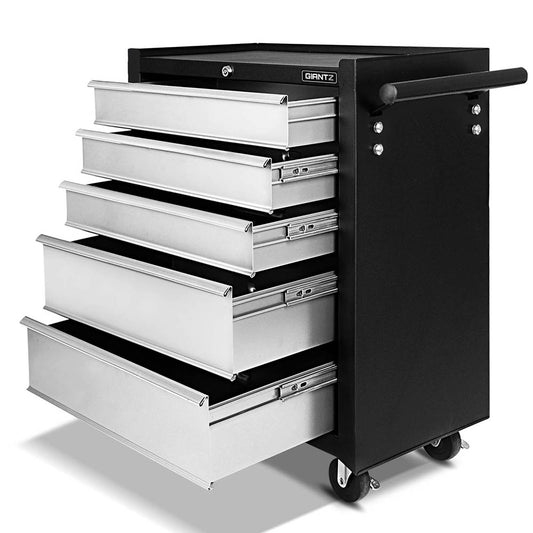 Marlook 5 Drawer Tool Box Cabinet Chest Trolley Box Garage Storage Toolbox Grey