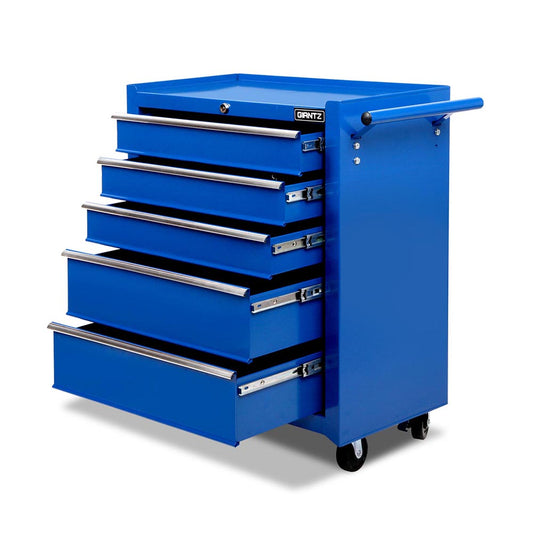 Marlook 5 Drawer Tool Box Cabinet Chest Trolley Box Garage Storage Toolbox Blue