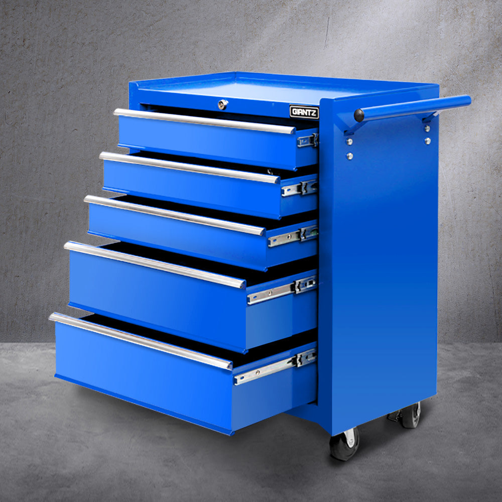 Marlook 5 Drawer Tool Box Cabinet Chest Trolley Box Garage Storage Toolbox Blue
