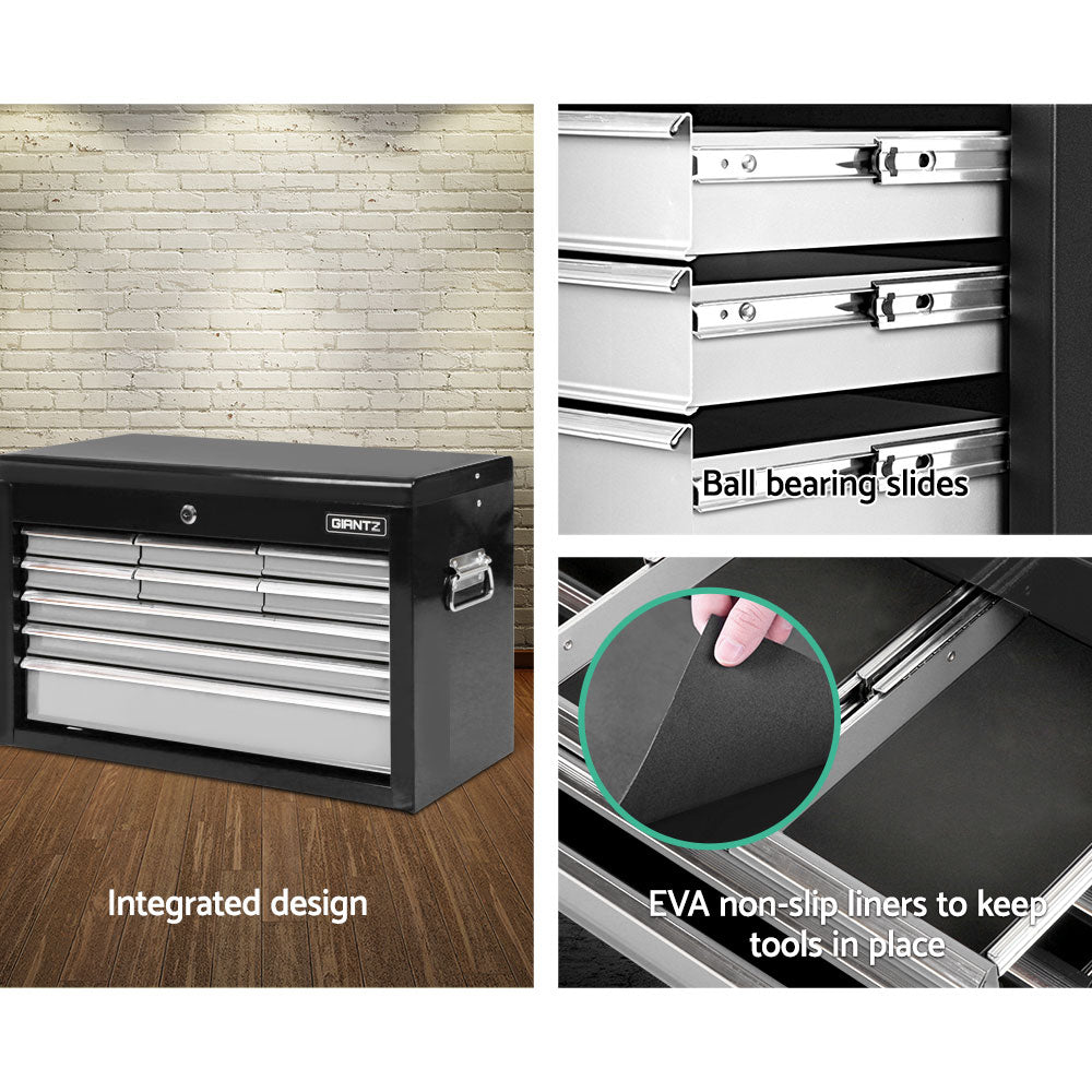 Marlook 9 Drawer Tool Box Cabinet Chest Toolbox Storage Garage Organiser Grey