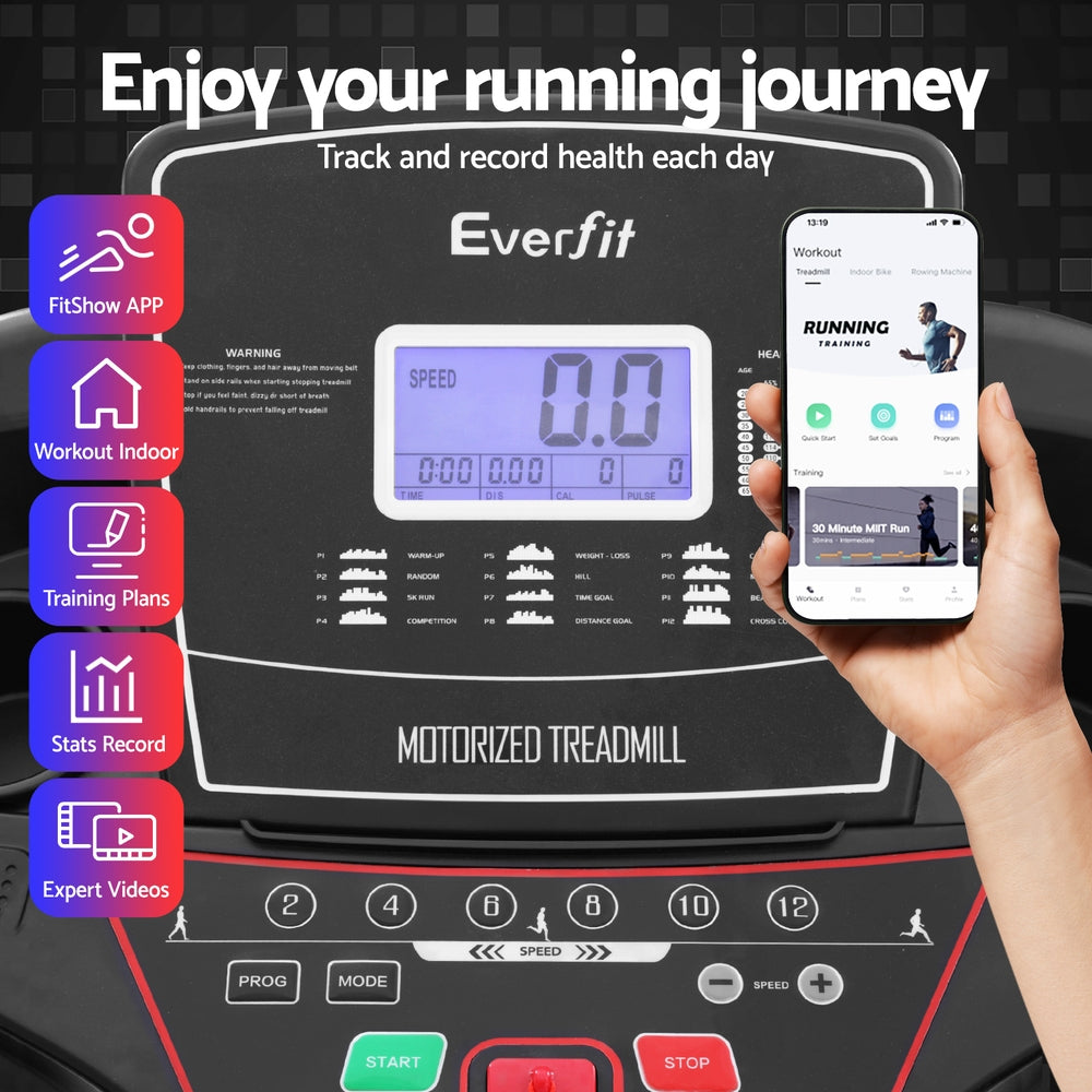 Marlook Treadmill Electric Home Gym Fitness Exercise Machine w/ Sit Up Bar 420mm