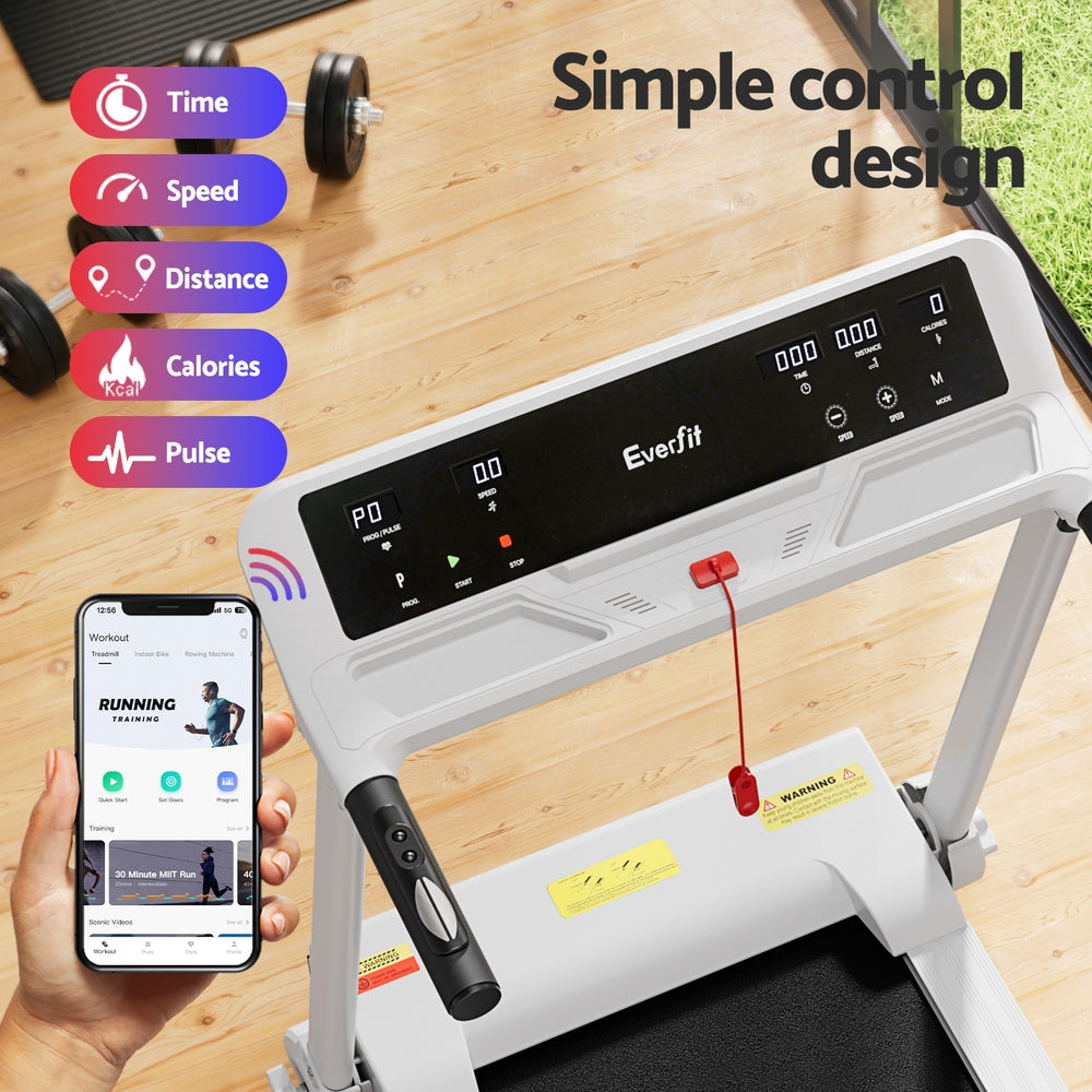 Marlook Treadmill Electric Home Gym Fitness Exercise Knob Foldable 450mm White