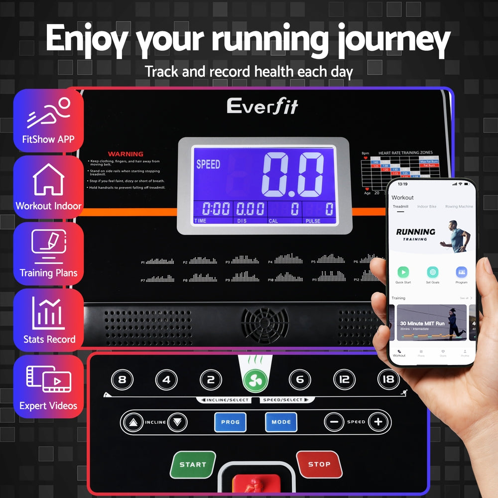 Marlook Treadmill Electric Auto Incline Home Gym Fitness Exercise Machine 490mm