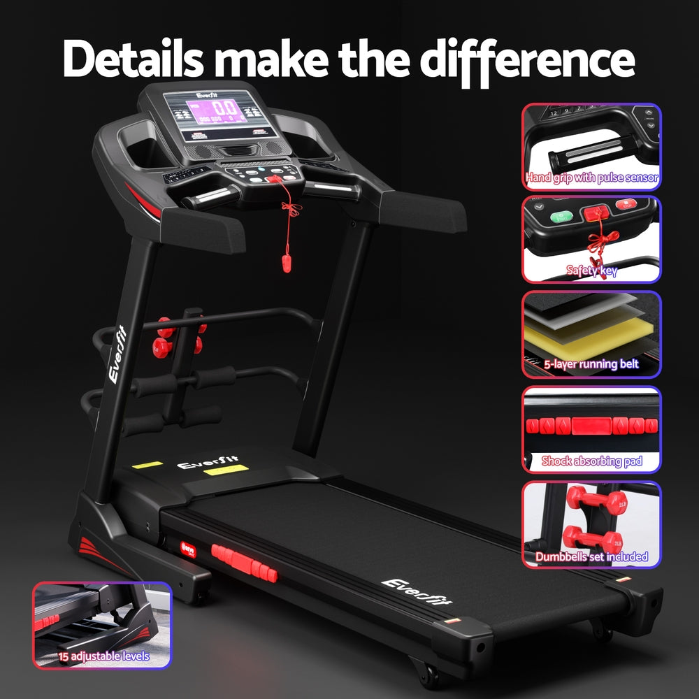 Marlook Treadmill Electric Home Gym Fitness Exercise Machine w/ Sit Up Bar 480mm