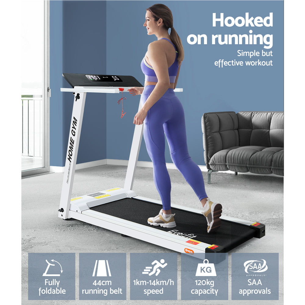 Marlook Treadmill Electric Home Gym Fitness Exercise Fully Foldable 450mm White