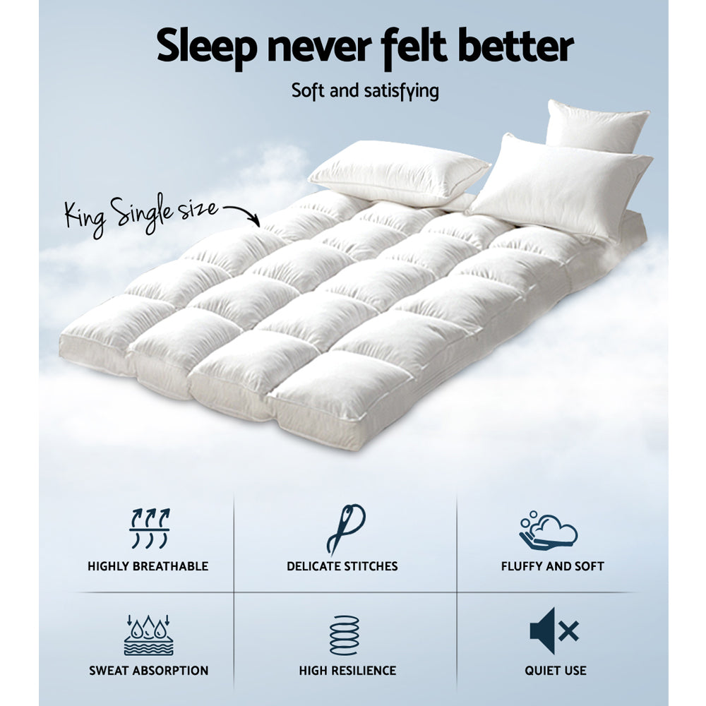 Marlook Bedding Mattress Topper Pillowtop Bamboo King Single