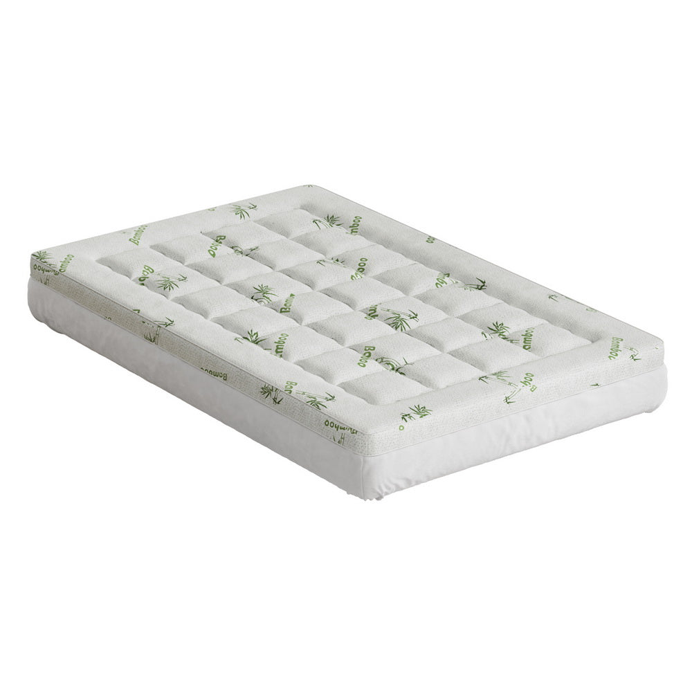 Marlook Bedding Mattress Topper Pillowtop Bamboo 7.5cm King Single