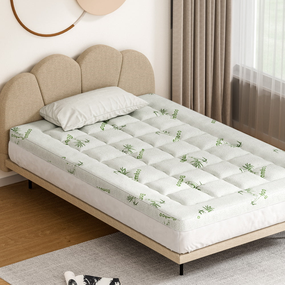 Marlook Bedding Mattress Topper Pillowtop Bamboo 7.5cm King Single