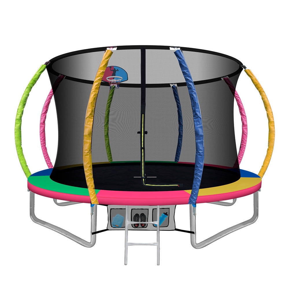Marlook 10FT Trampoline for Kids w/ Ladder Enclosure Safety Net Rebounder Colors
