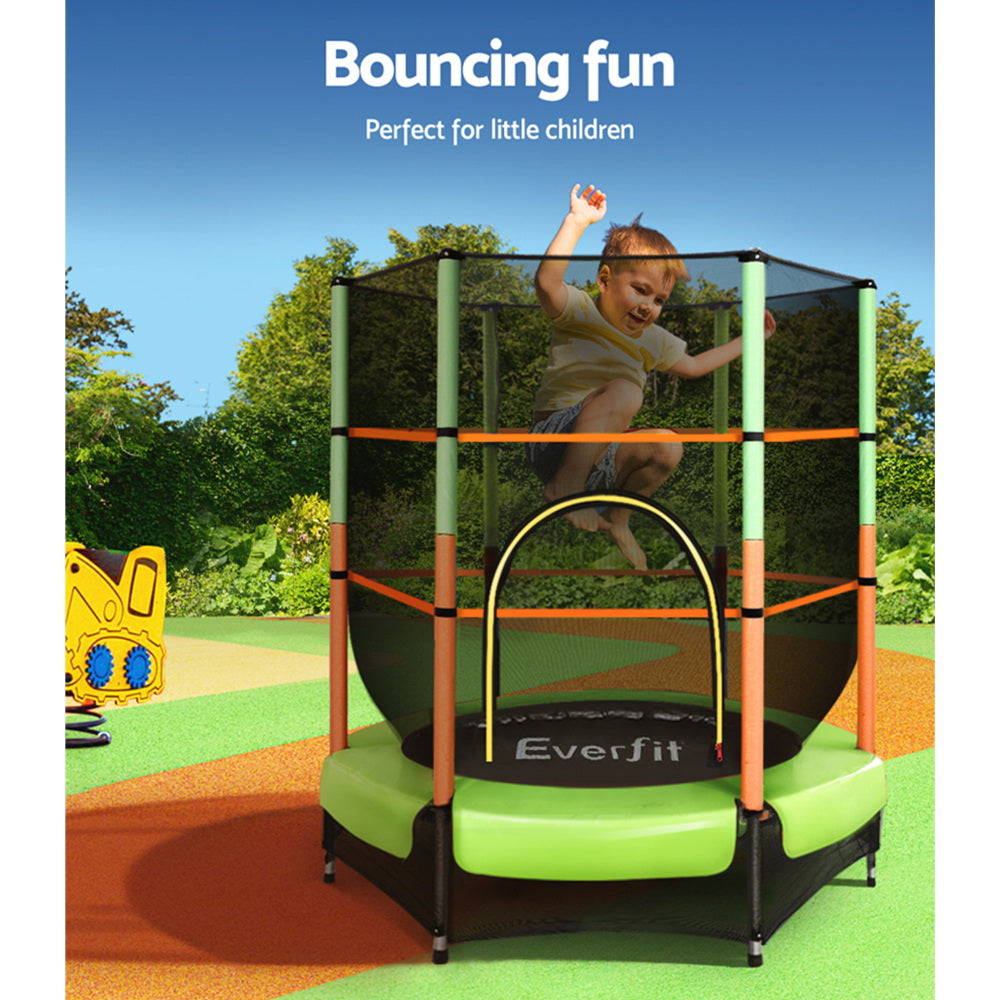 Marlook 4.5FT Trampoline for Kids w/ Enclosure Safety Net Rebounder Gift Green