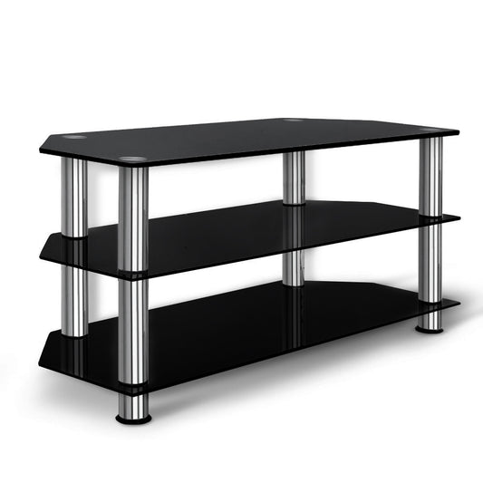 Marlook TV Stand 3 Tiers Storage Shelf Rack Tempered Glass Entertainment Unit