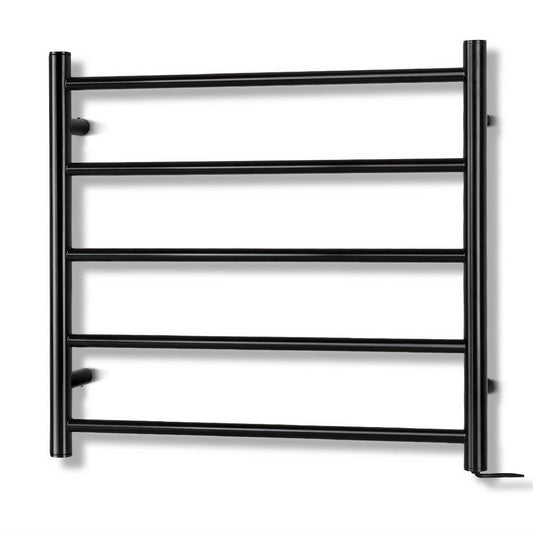 Marlook Electric Heated Towel Rail Rack 5 Bars Wall Mounted Clothes Dry Warmer