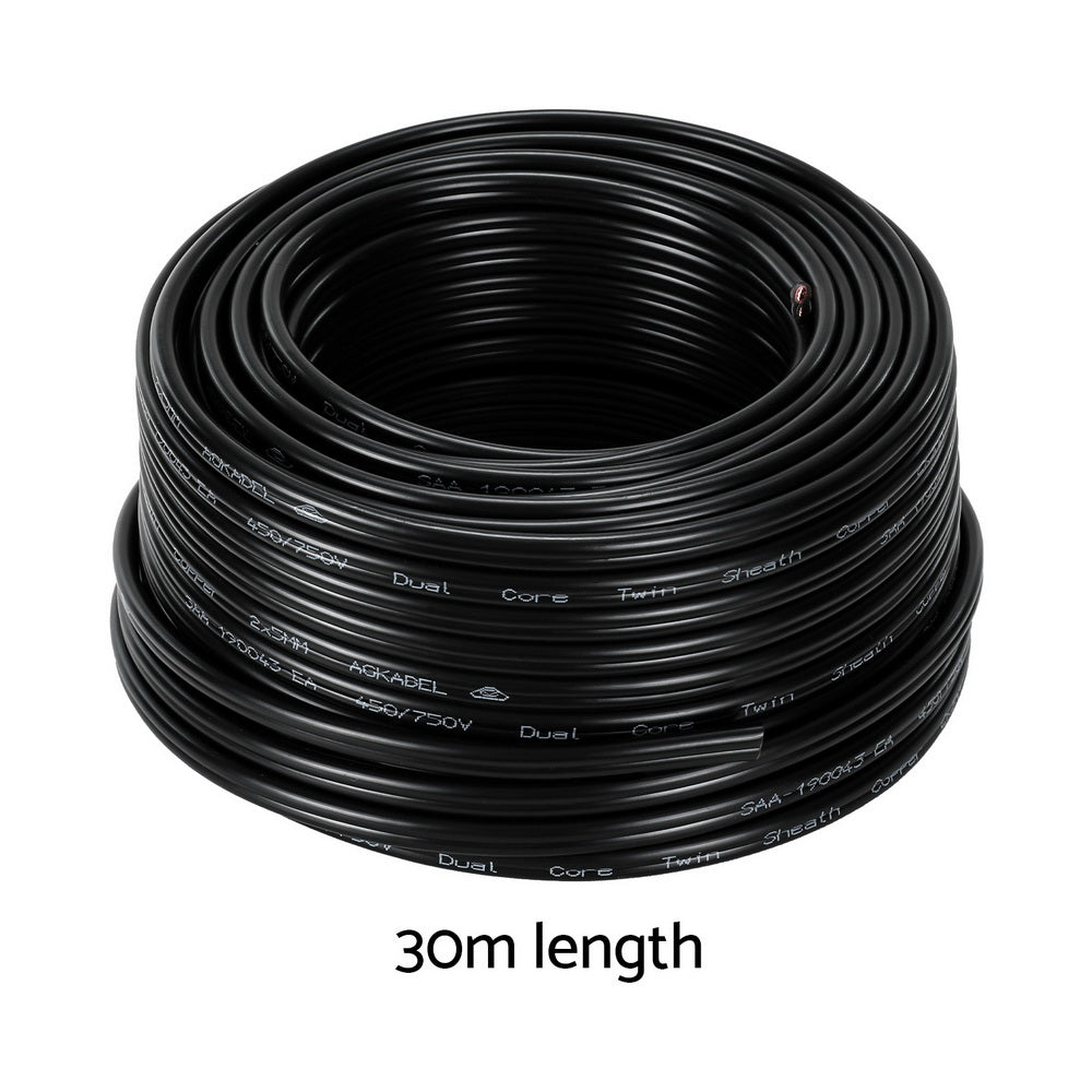 Marlook 5MM 30M Twin Core Wire Electrical Cable Extension Car 450V 2 Sheath