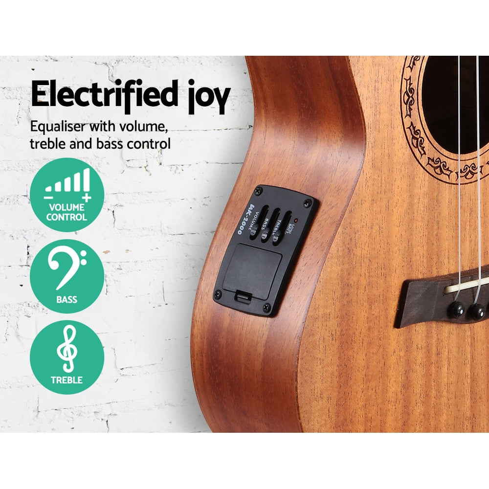 Marlook 26" Ukulele Equaliser Natural Mahogany Tenor Beginner Gift w/ Bag