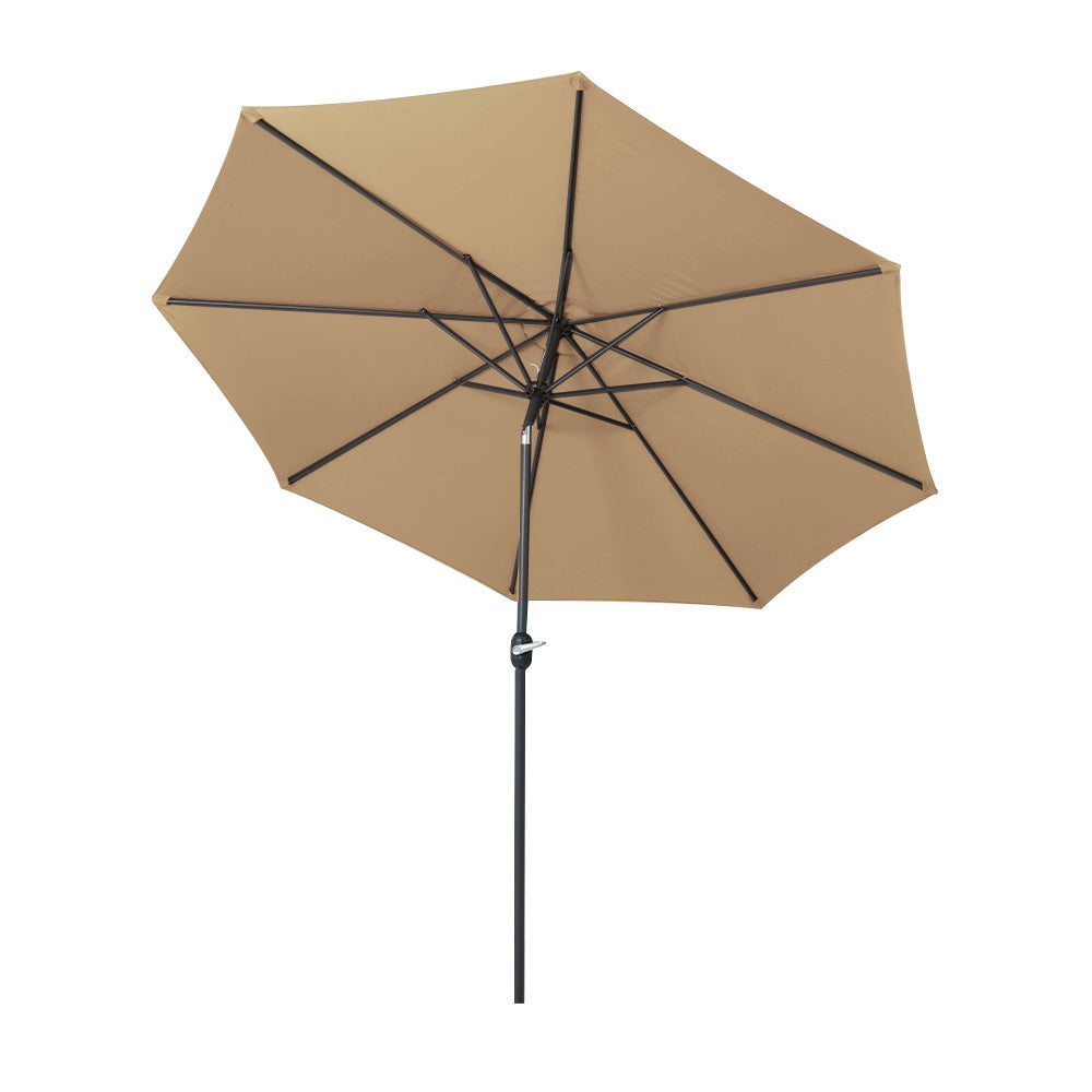 Marlook 3m Outdoor Umbrella Beach Pole Garden Patio Tilt Beige