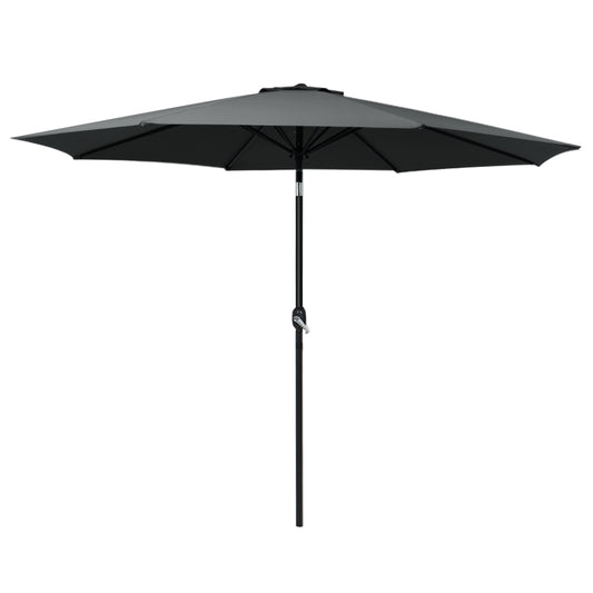 Marlook 3m Outdoor Umbrella Beach Pole Garden Patio Tilt Black