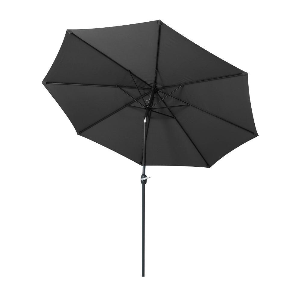 Marlook 3m Outdoor Umbrella Beach Pole Garden Patio Tilt Black