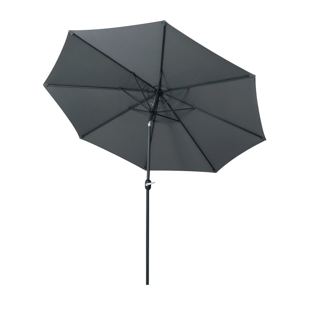 Marlook 3m Outdoor Umbrella Beach Pole Garden Patio Tilt Charcoal