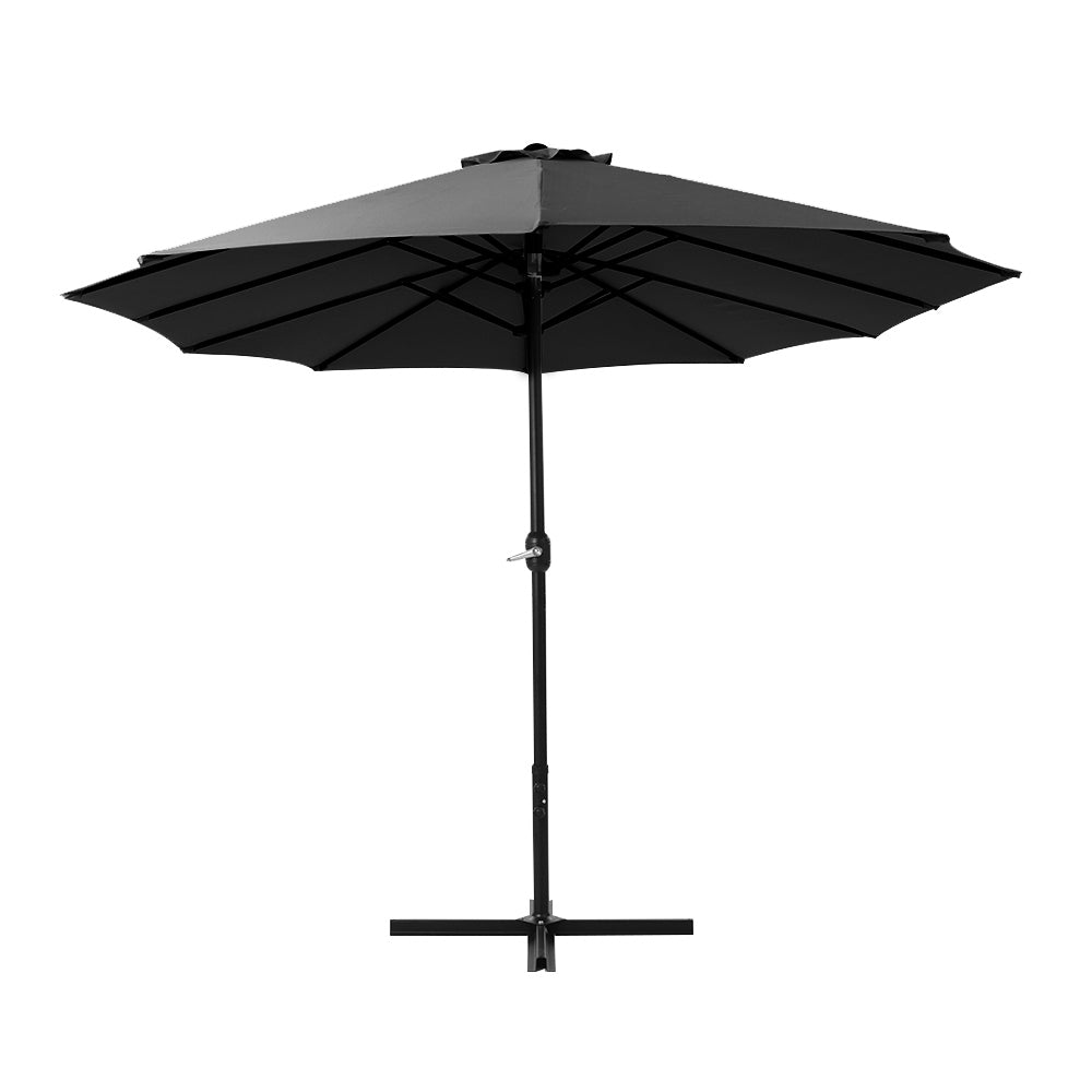 Marlook 4.57m Outdoor Umbrella Beach Pole Garden Tilt Black