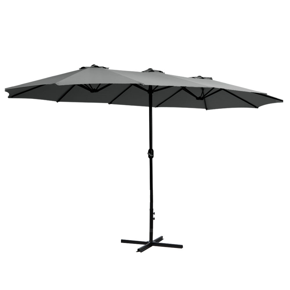 Marlook 4.57m Outdoor Umbrella Beach Pole Garden Tilt Charcoal