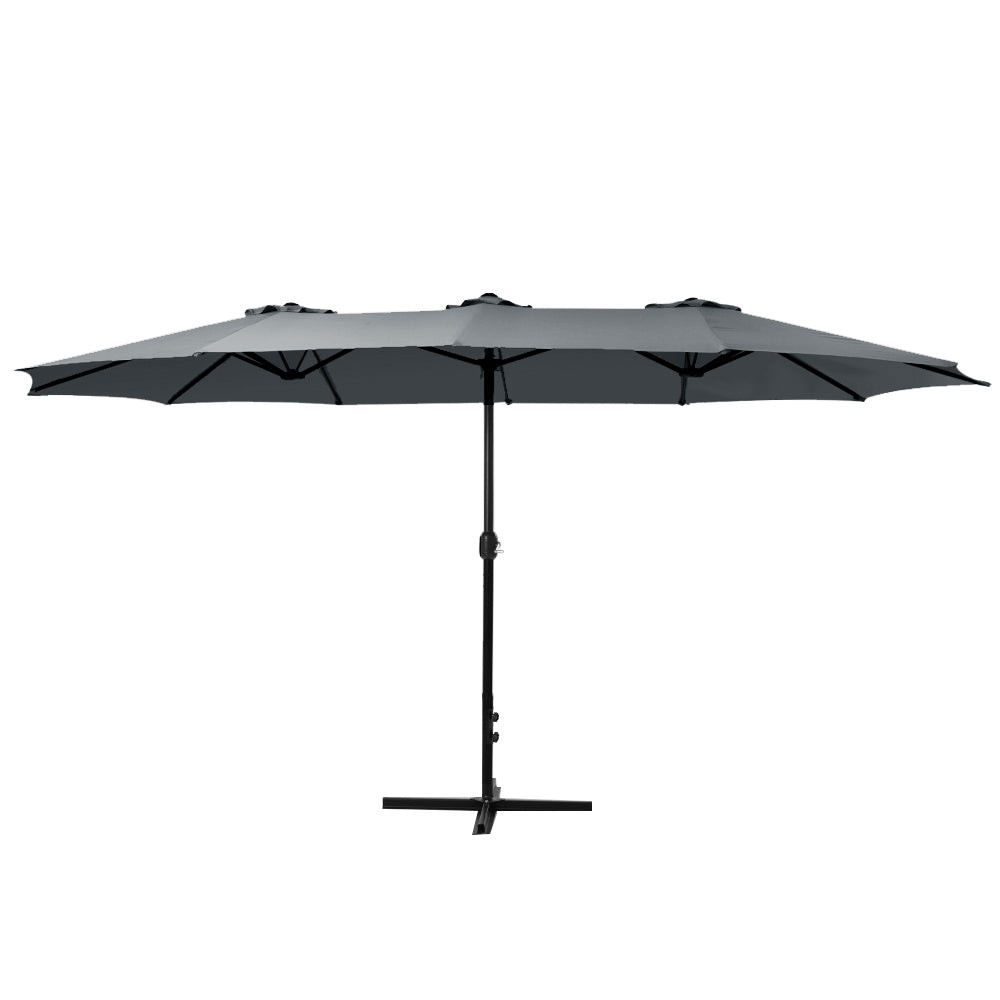 Marlook 4.57m Outdoor Umbrella Beach Pole Garden Tilt Charcoal