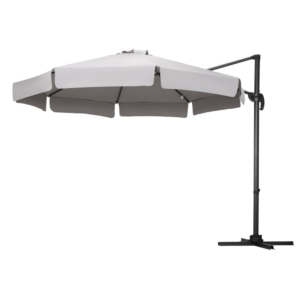Marlook 3m Outdoor Umbrella Cantilever 360 Degree Tilt Beach Roma Grey
