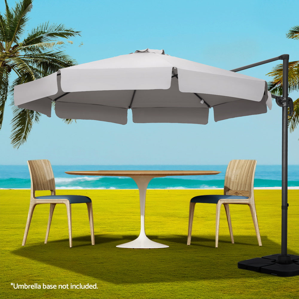 Marlook 3m Outdoor Umbrella Cantilever 360 Degree Tilt Beach Roma Grey