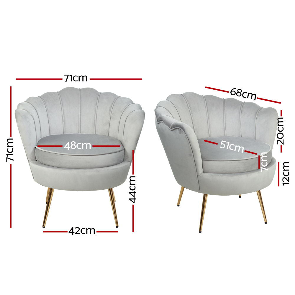 Marlook Armchair Velvet Grey Callista