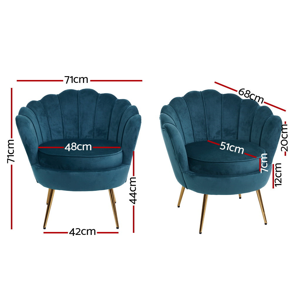 Marlook Armchair Velvet Blue Callista