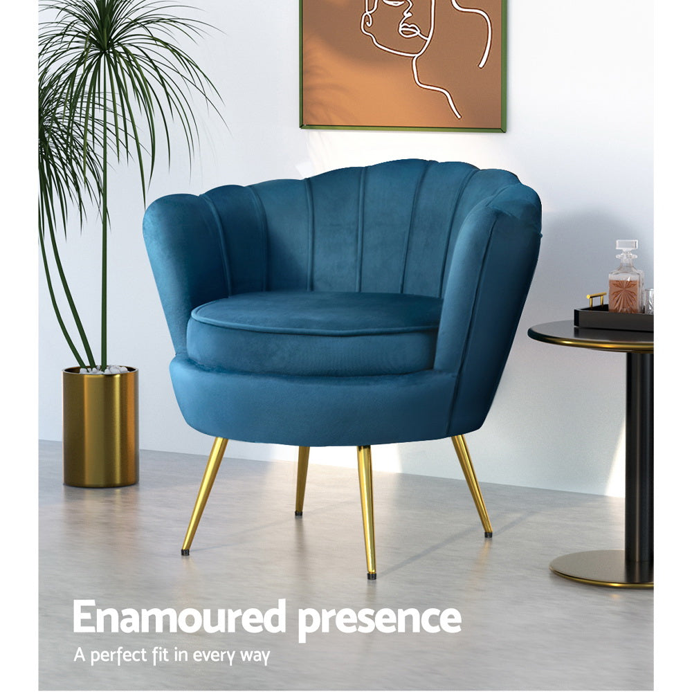 Marlook Armchair Velvet Blue Callista