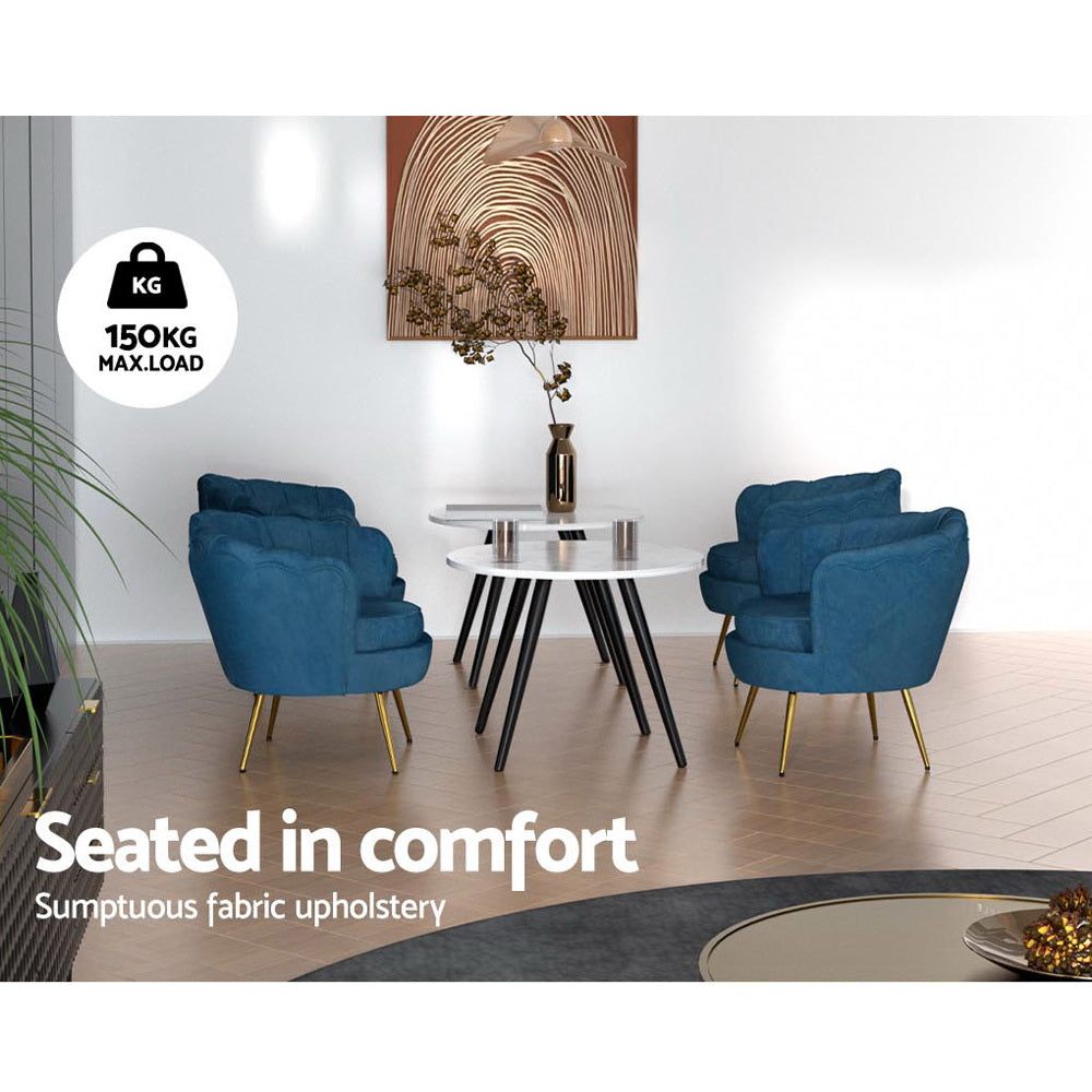 Marlook Armchair Velvet Blue Callista