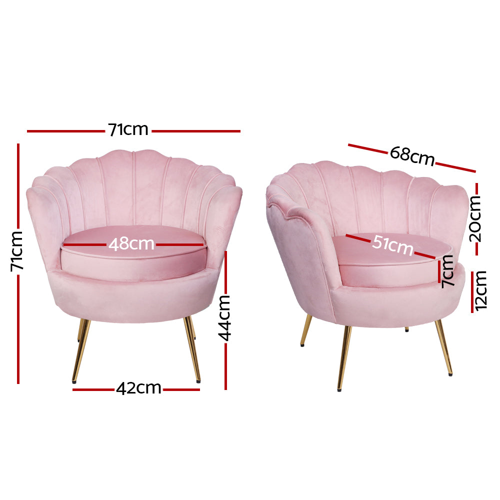 Marlook Armchair Velvet Pink Callista
