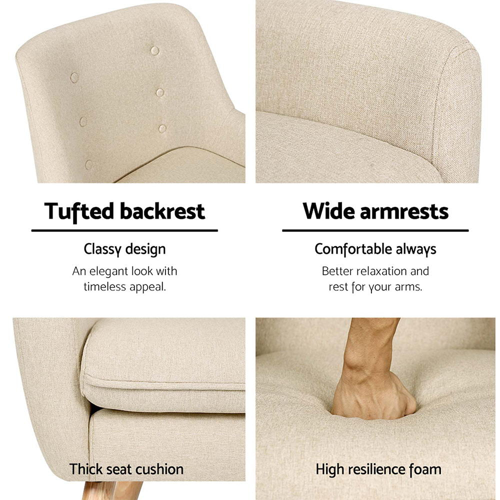 Marlook Fabric Dining Armchair - Beige