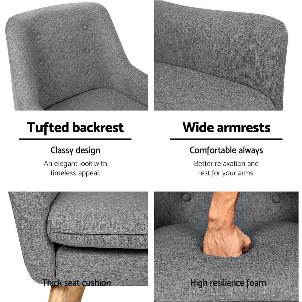 Marlook Fabric Dining Armchair - Grey