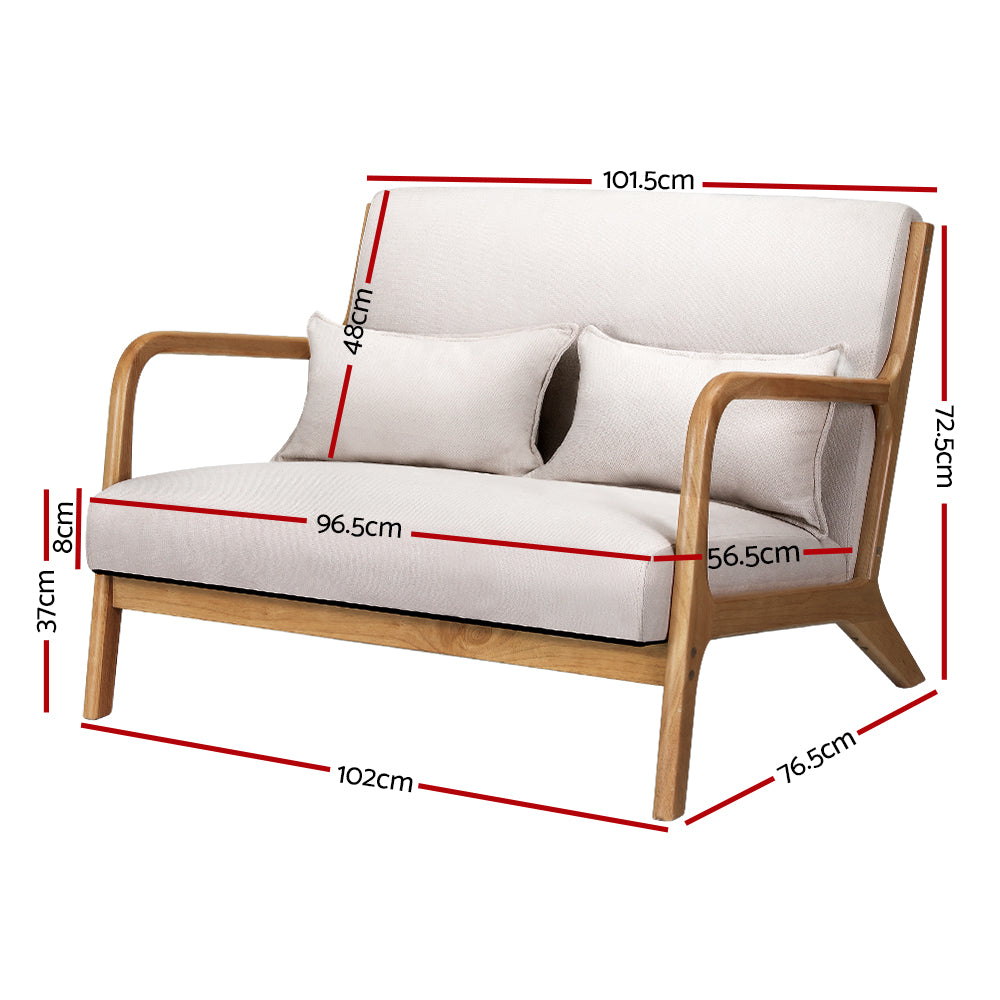 Marlook Armchair Lounge Chair Accent Armchairs Couch Sofa Loveseat Beige Wood