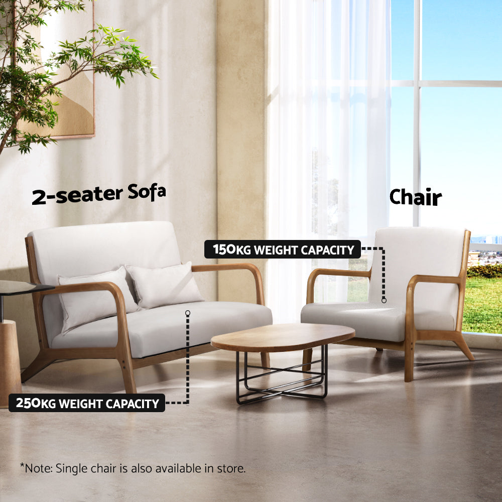 Marlook Armchair Lounge Chair Accent Armchairs Couch Sofa Loveseat Beige Wood