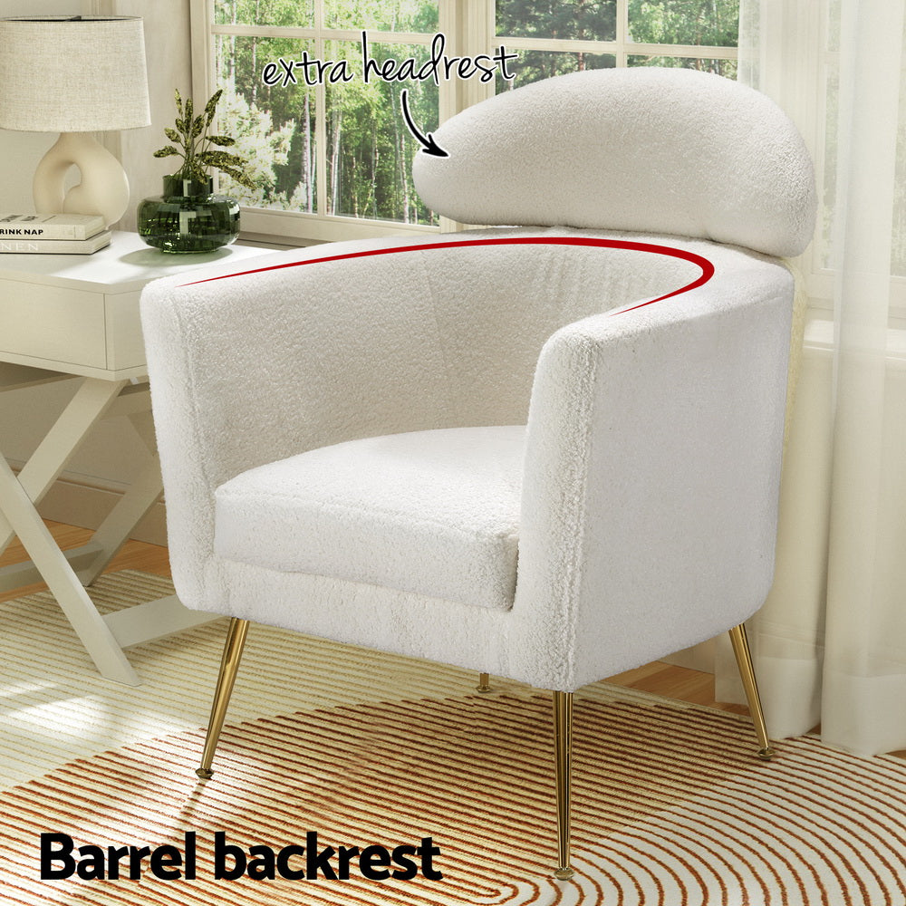 Marlook Armchair Boucle Fabric White Yoli