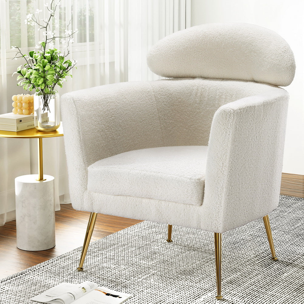 Marlook Armchair Boucle Fabric White Yoli
