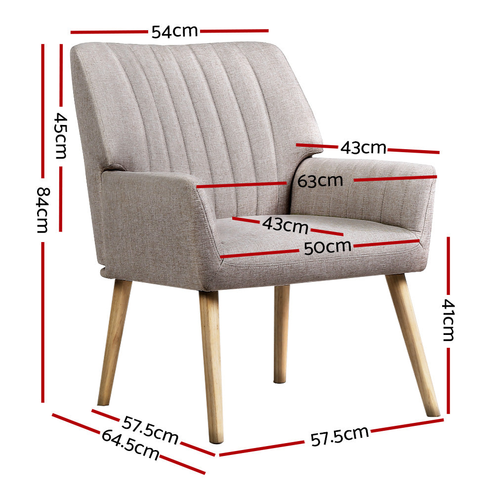 Marlook Armchair Fabric Beige Sebastini