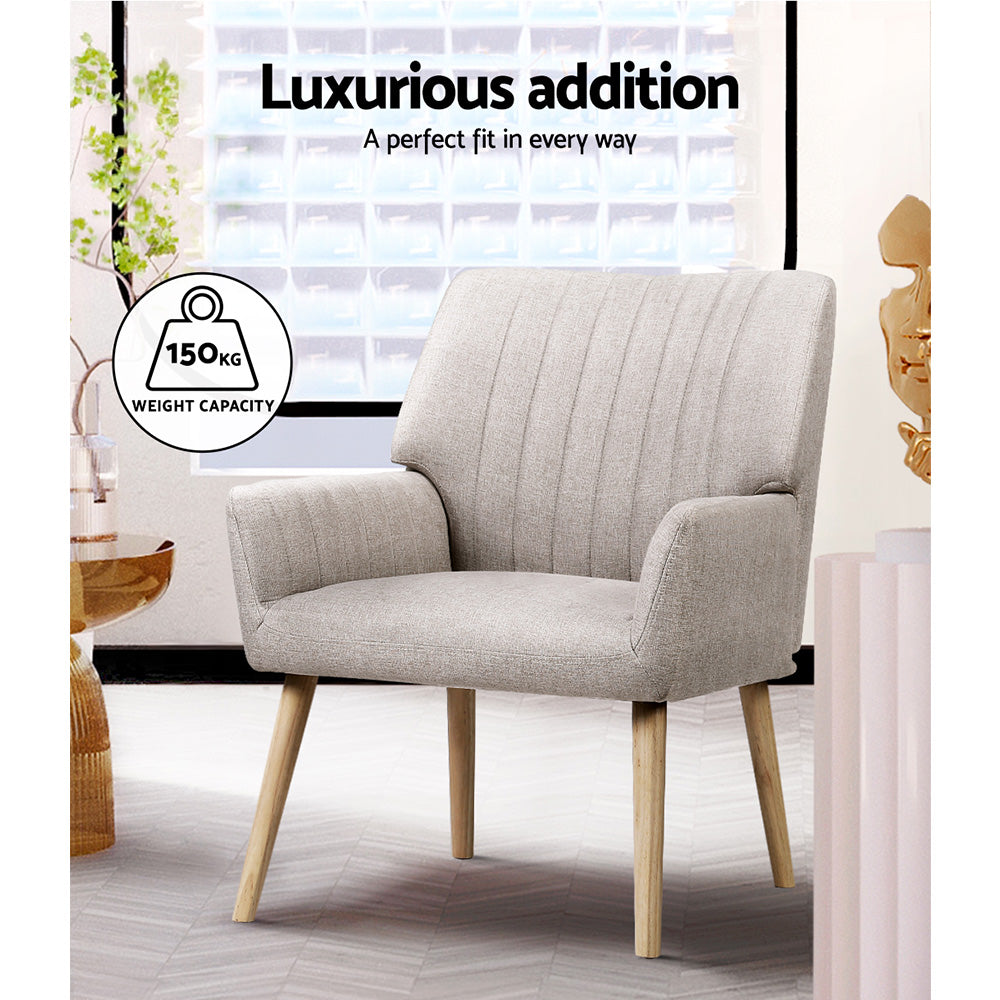 Marlook Armchair Fabric Beige Sebastini