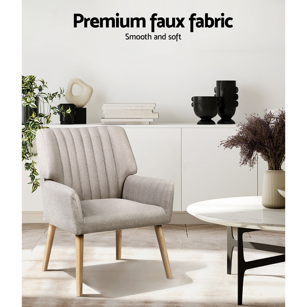 Marlook Armchair Fabric Beige Sebastini