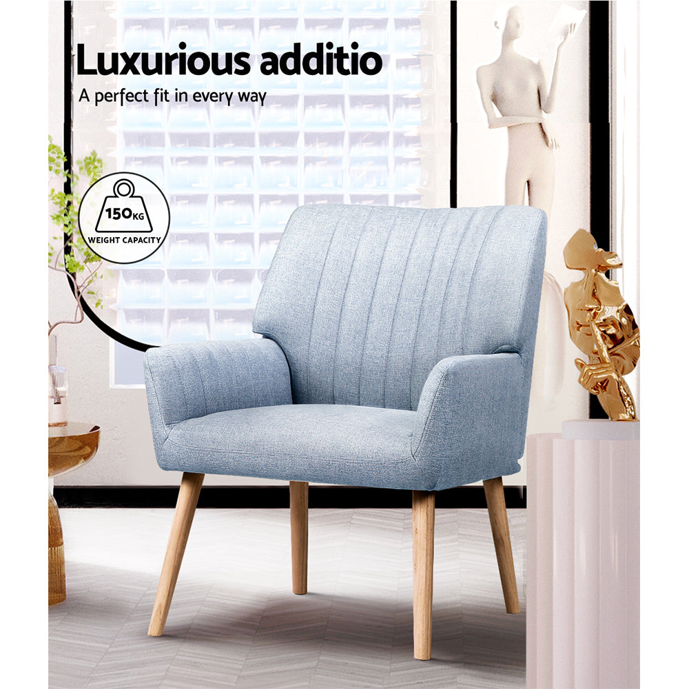 Marlook Armchair Fabric Blue Grey Sebastini