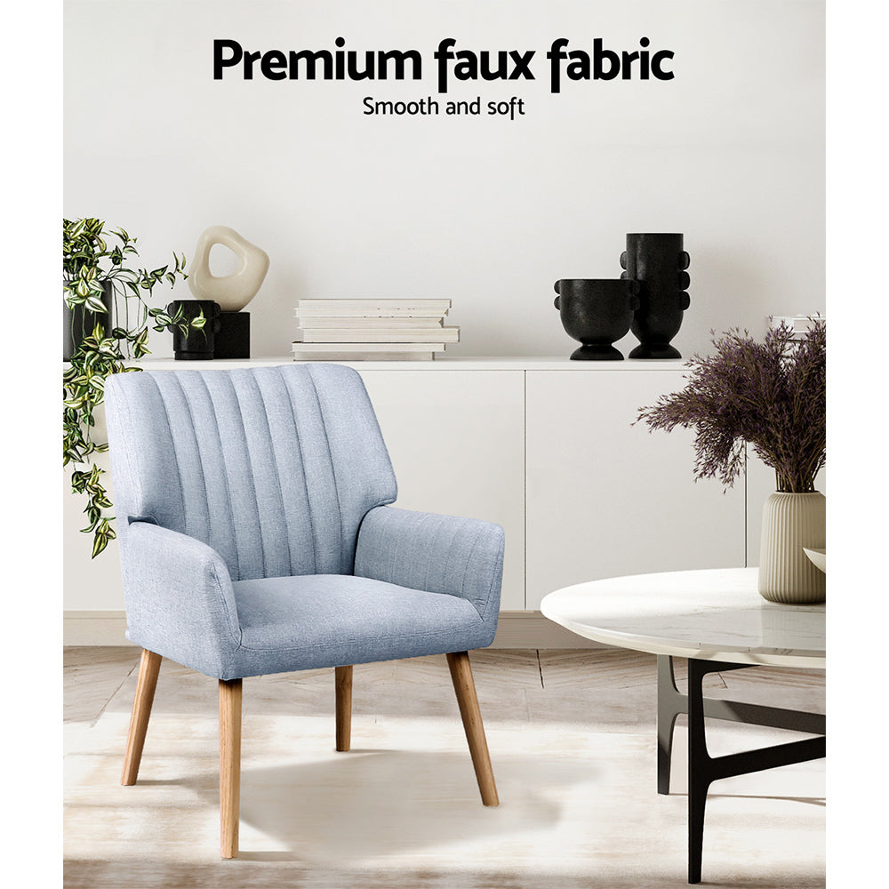 Marlook Armchair Fabric Blue Grey Sebastini