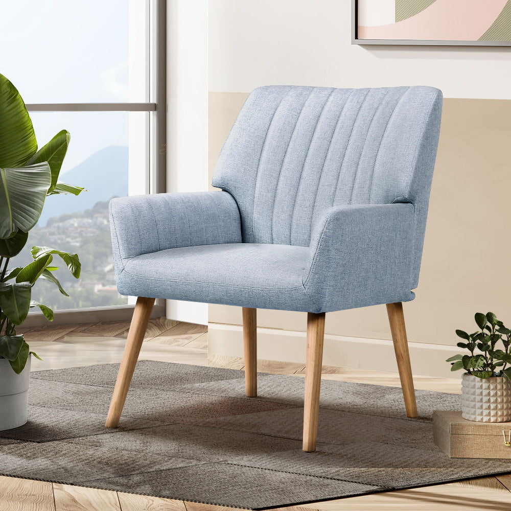 Marlook Armchair Fabric Blue Grey Sebastini