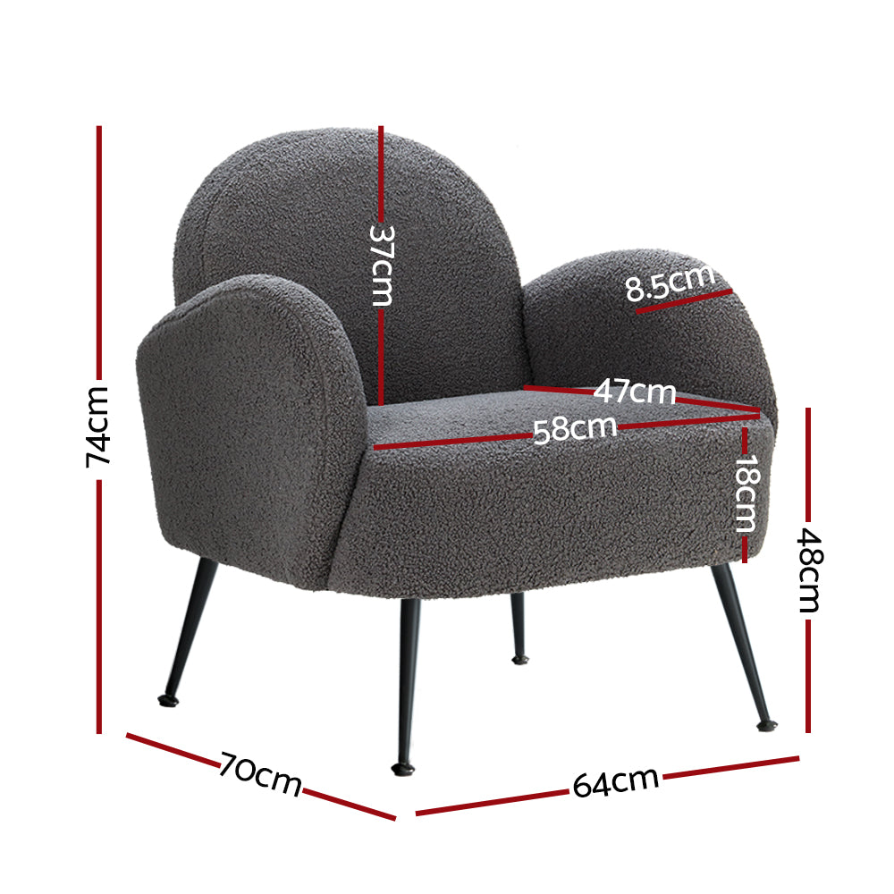 Marlook Armchair Boucle Charcoal Hanes