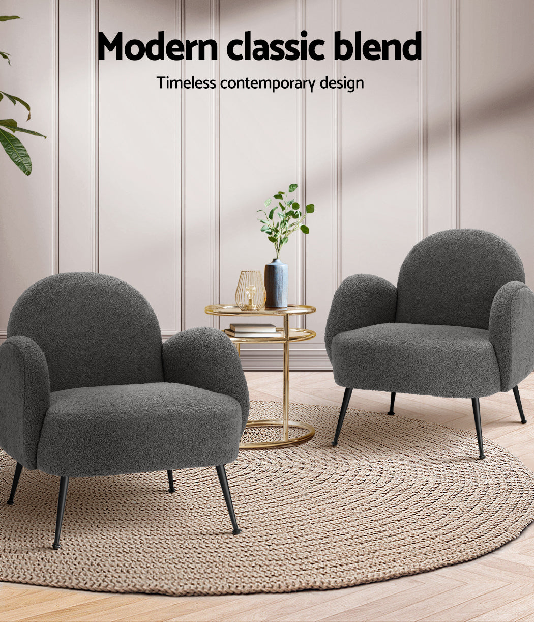 Marlook Armchair Boucle Charcoal Hanes