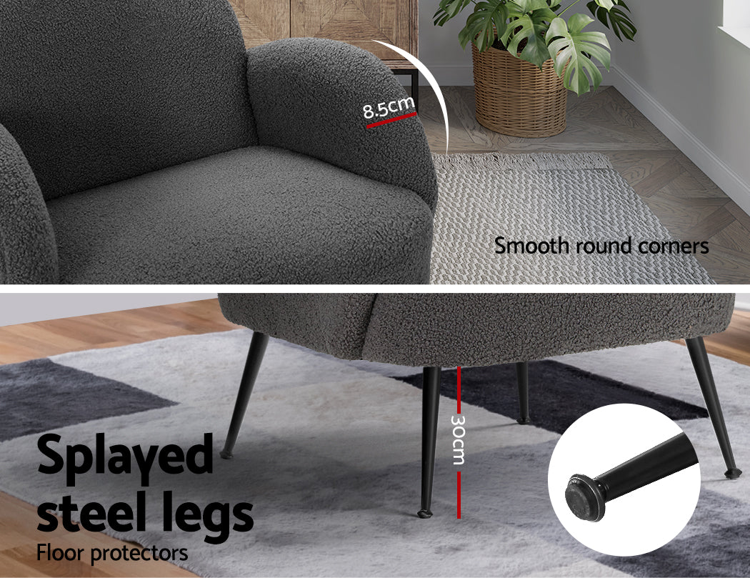 Marlook Armchair Boucle Charcoal Hanes