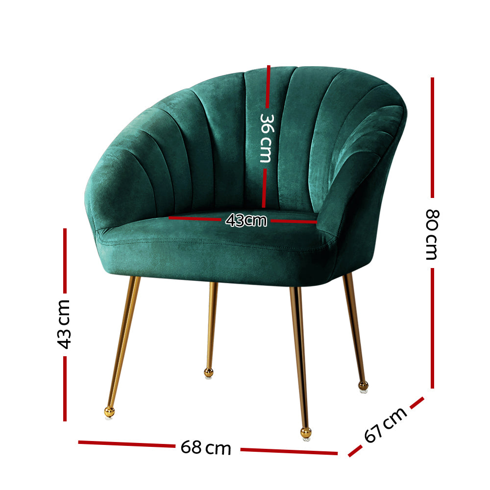 Marlook Armchair Velvet Green Eloise